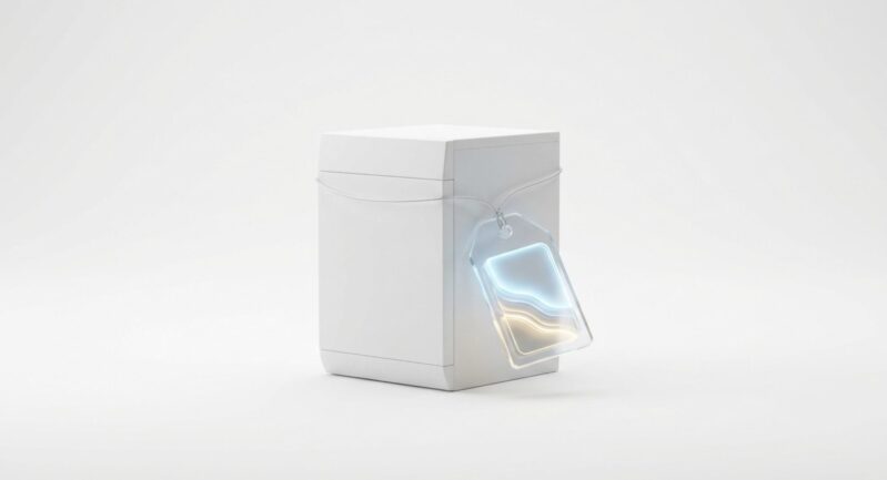 価格タグが光る白い家電のイメージ画像