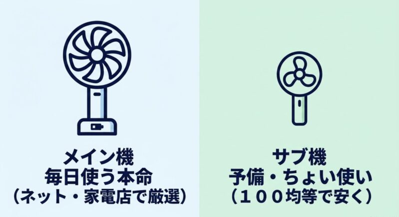 メイン機は厳選しサブ機は100均で安く抑える使い分けのコツ