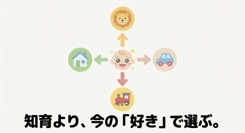 「知育より、今の『好き』で選ぶ。」というメッセージ