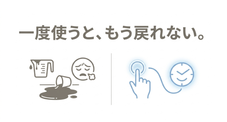 洗剤の計量をなくす「一度使うと、もう戻れない。」というメッセージ